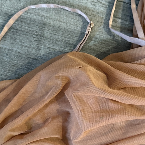 House of Cb Elegant Tan Ruched Dress - Picture 3 of 4